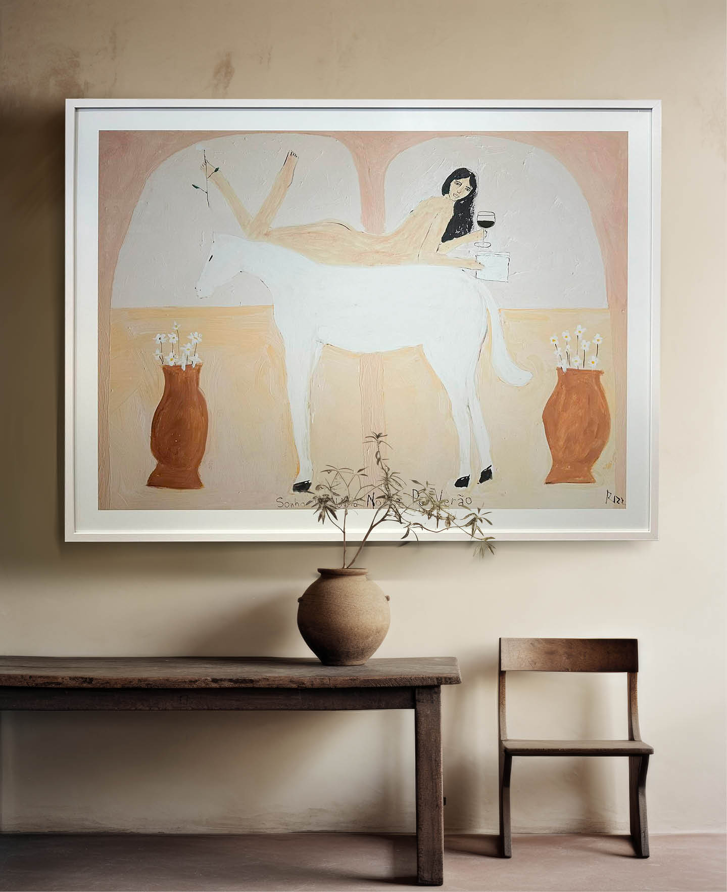 ‘Sonho De Uma Noite De Verão’ by RizRiz Rizz Framed in White ‘Sonho De Uma Noite De Verão’ by RizRiz Rizz Framed in White