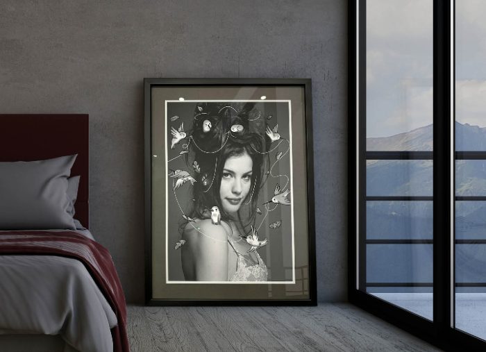 Liv Tyler Art Print Framed in Black