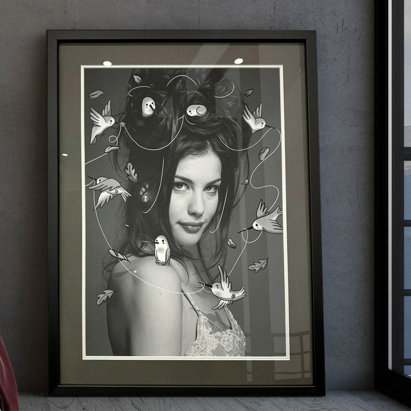 Liv Tyler Art Print Framed in Black