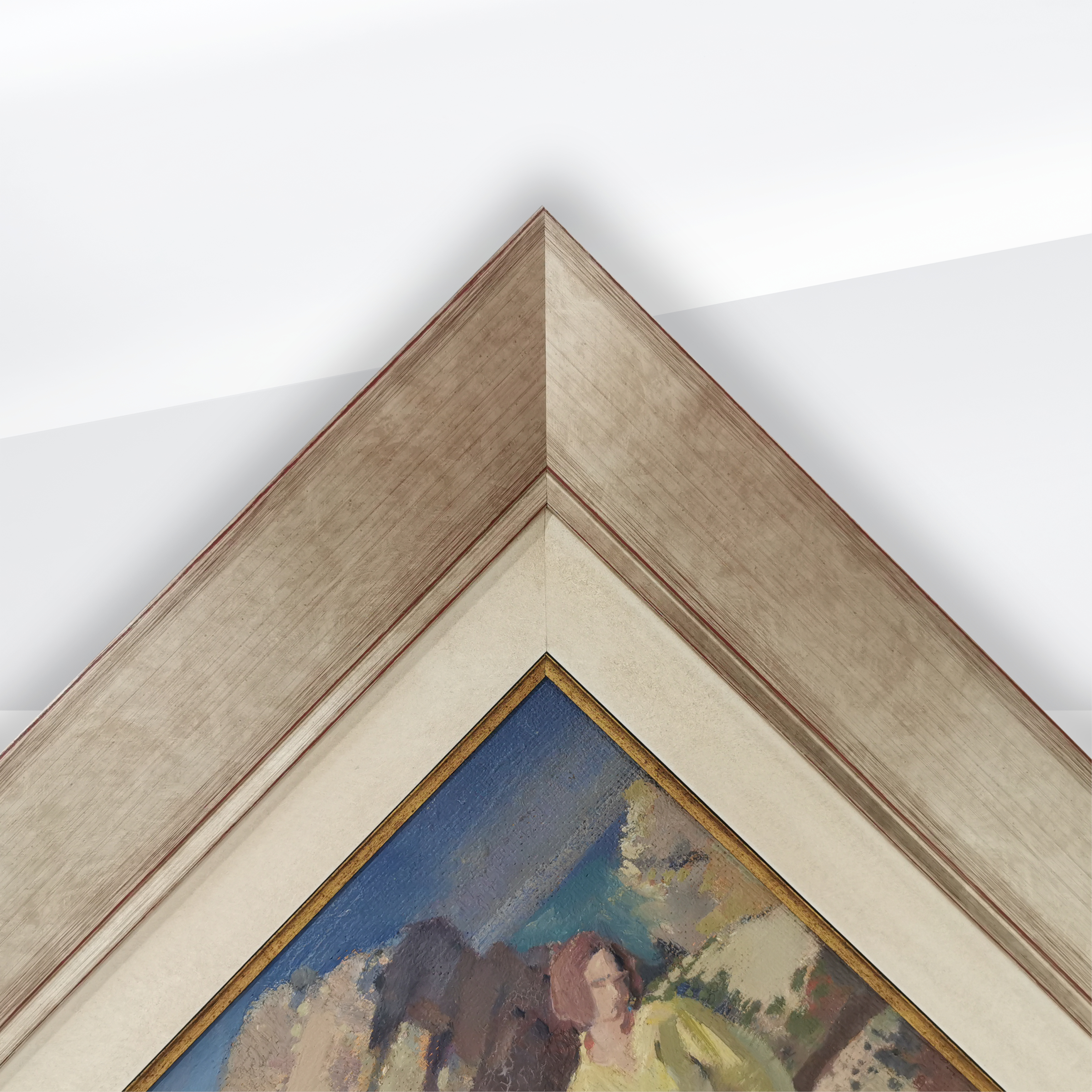 A Slip Frame compliments this gold frame.