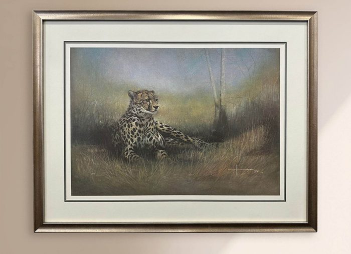 Before and After of Cheetah Painting Framed