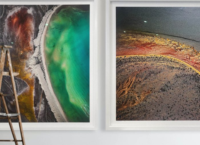AERIAL LANDSCAPE BOX FRAMED IN WHITE