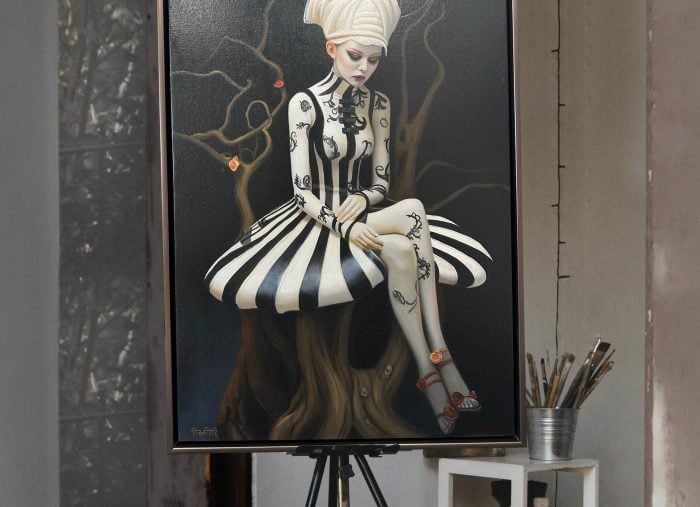 Steve Fitz Rococo Punk Float Framed in Bronze
