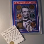 Example of a COA for a coin collection. Yes, we can frame your coin collections too.