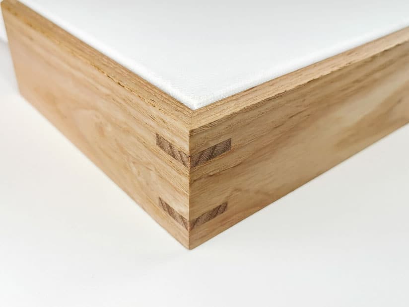 Spline corner timber canvas floating frame