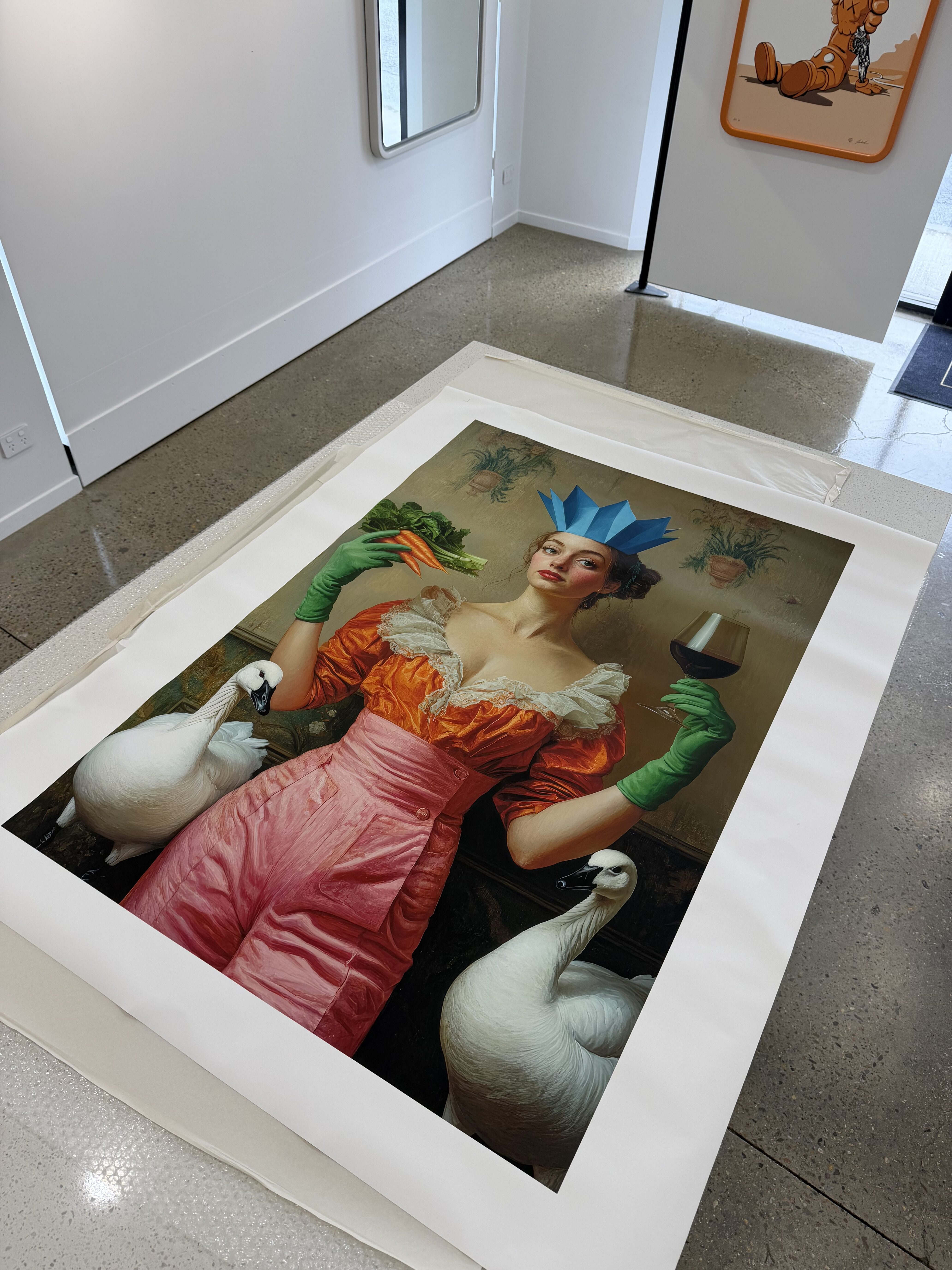 Tracey Porter fine art canvas print a fine art printed canvas of tracey porter's garden of mad delights in the dawsons framing showroom gold coast