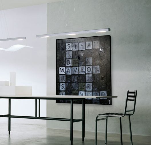 SCRABL Modern art float framed.