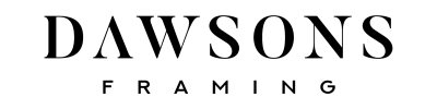 black dawsons framing text on transparent background