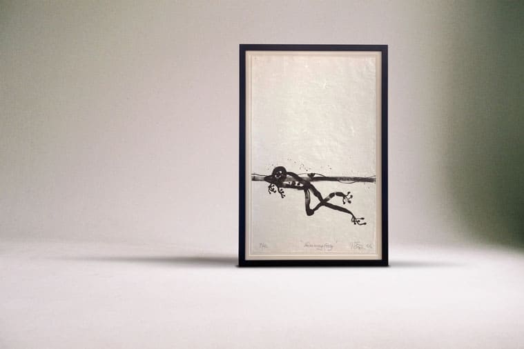 Leaping Frog, by 2005 Winner, John Olsen (Framed by Dawsons Framing)