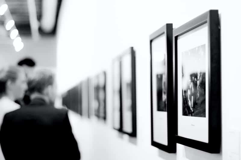 Framing Artwork for Competition or Exhibition: Artworks displayed in a gallery