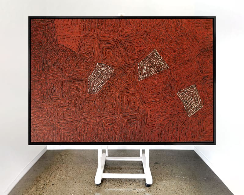 ABORIGINAL ART CANVAS STRETCHED AND FRAMED