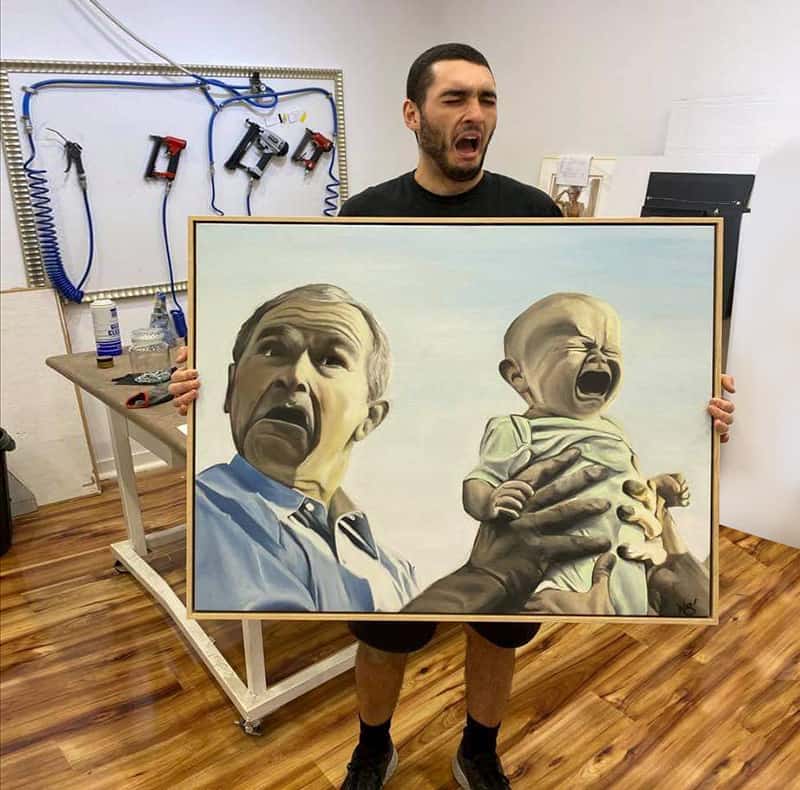 Funny Framed Fathers Day Painting Framed for Dad